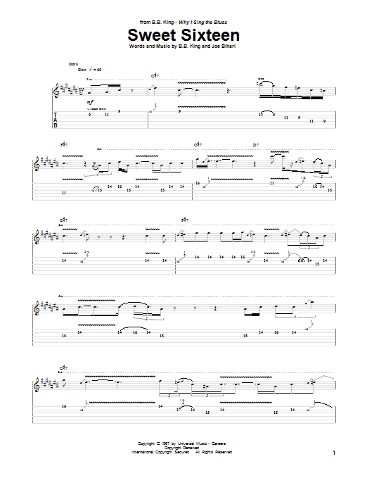 Sweet Sixteen (Guitar Tab) von B.B. King