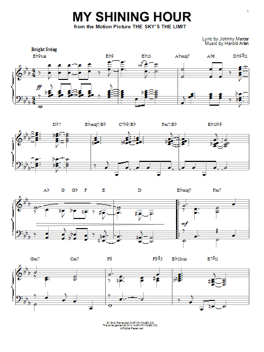 My Shining Hour [Jazz version] (arr. Brent Edstrom) (Piano Solo) von Johnny Mercer