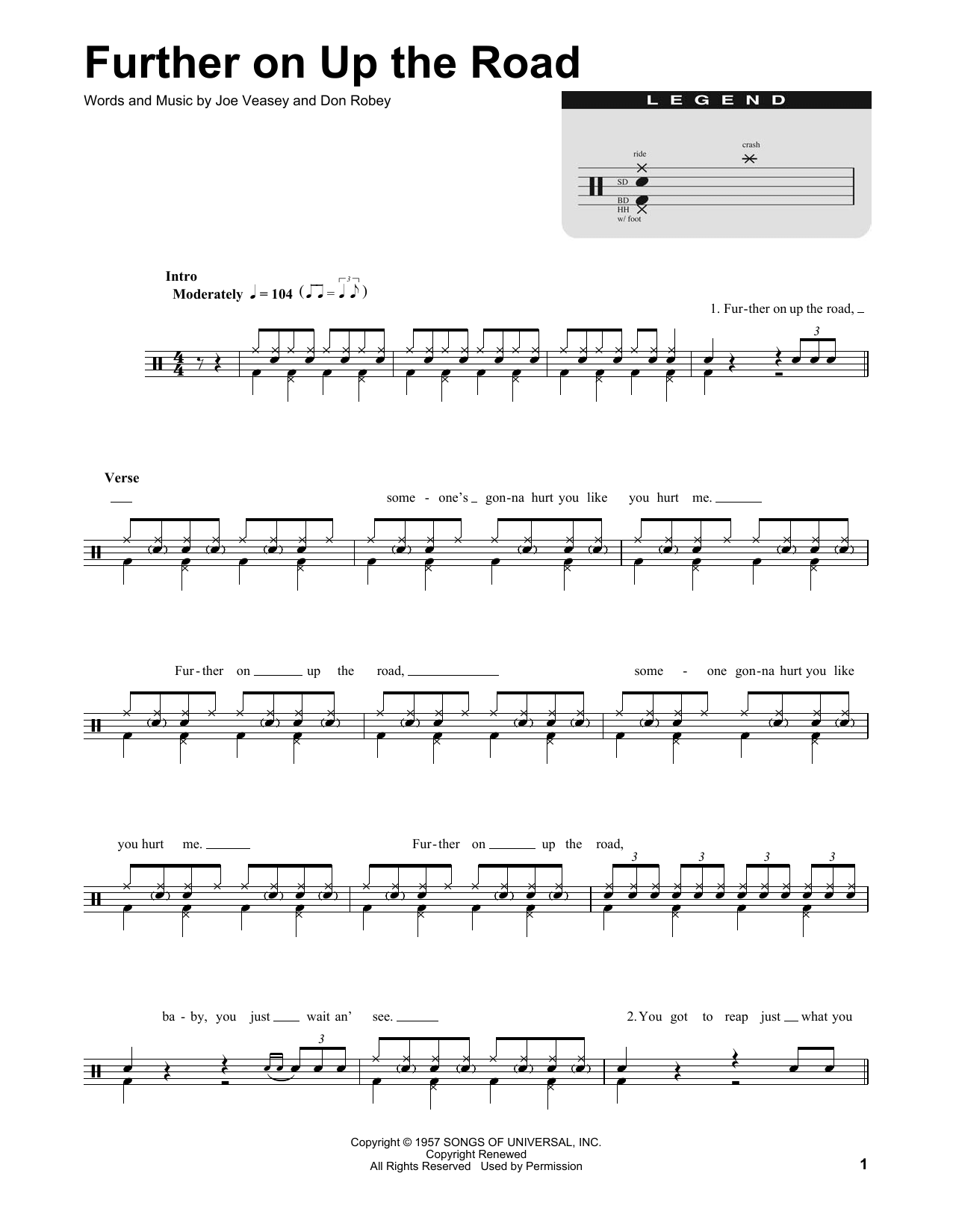 Further On Up The Road (Drums Transcription) von Eric Clapton