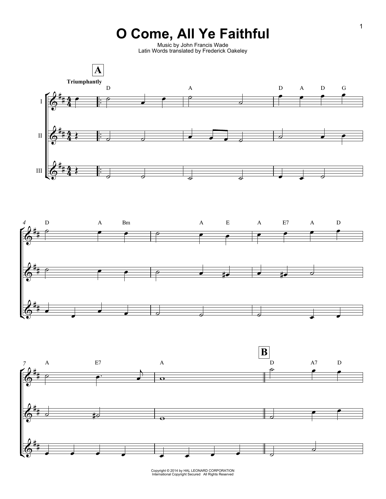 O Come, All Ye Faithful (Adeste Fideles) (Ukulele Ensemble) von John Francis Wade