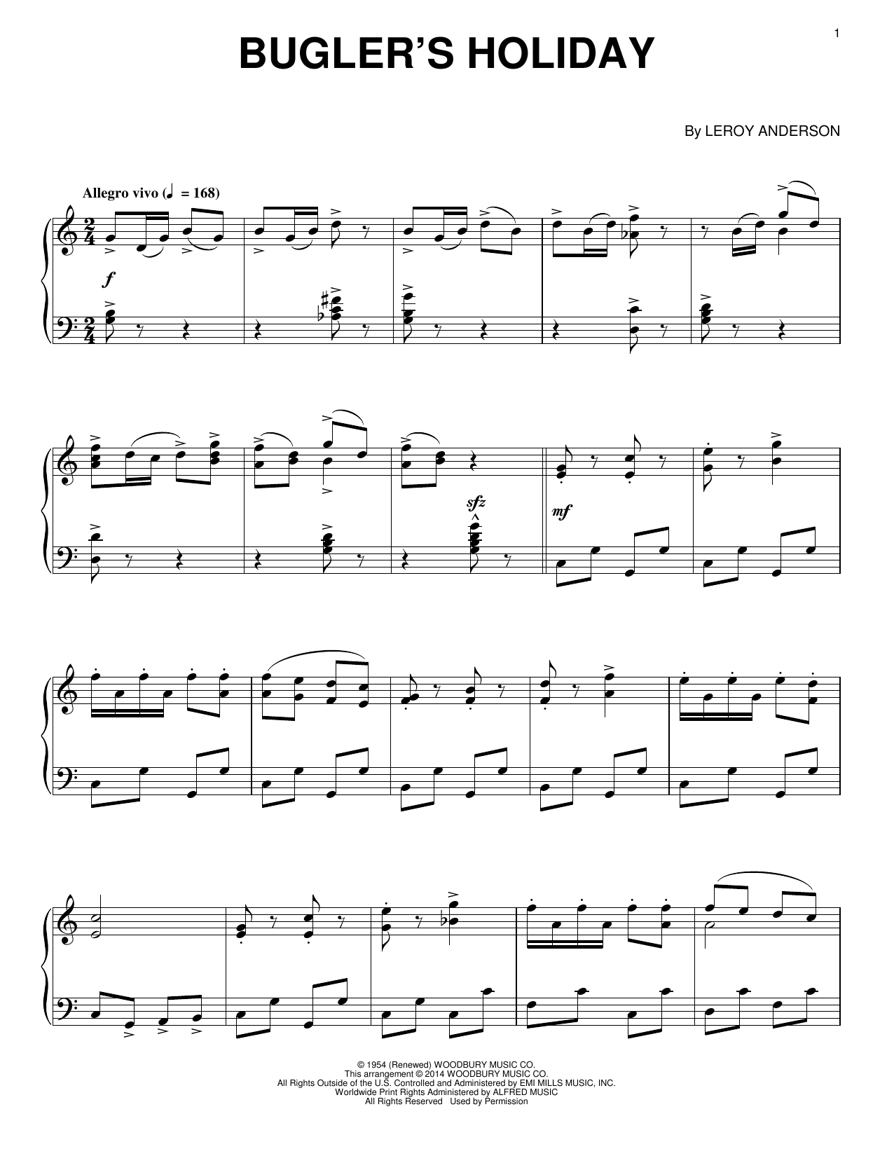 Bugler's Holiday (Piano Solo) von Leroy Anderson