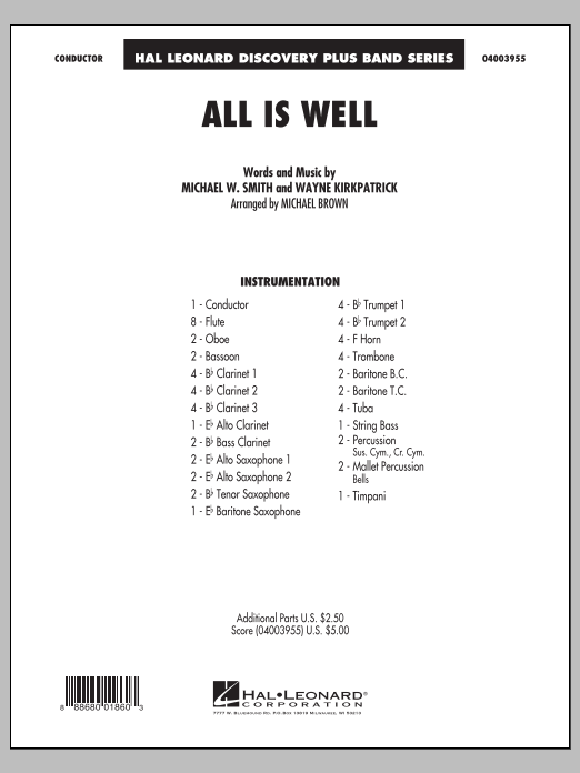 All Is Well - Conductor Score (Full Score) (Concert Band) von Michael Brown