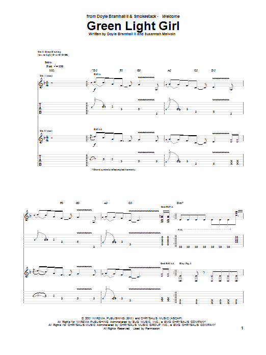 Green Light Girl (Guitar Tab) von Doyle Bramhall II