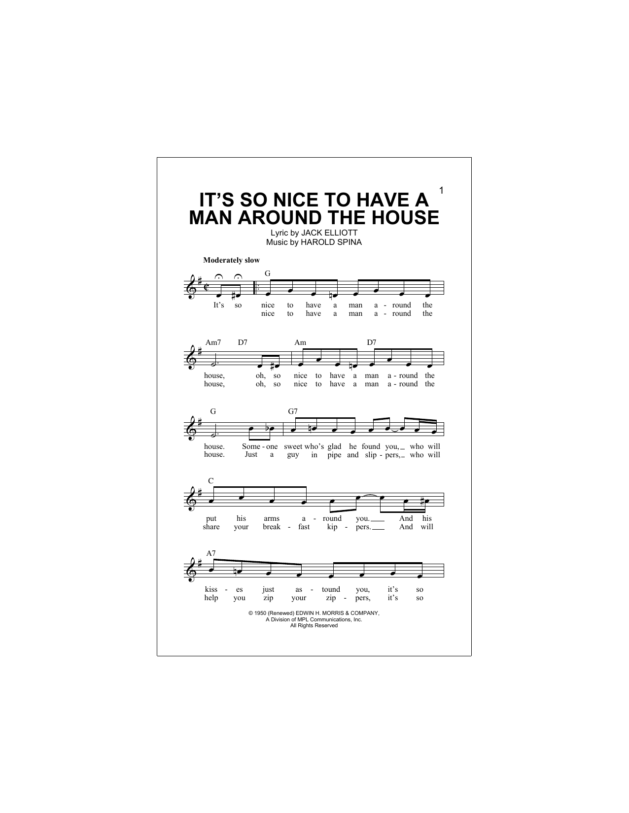 It's So Nice To Have A Man Around The House (Lead Sheet / Fake Book) von Della Reese