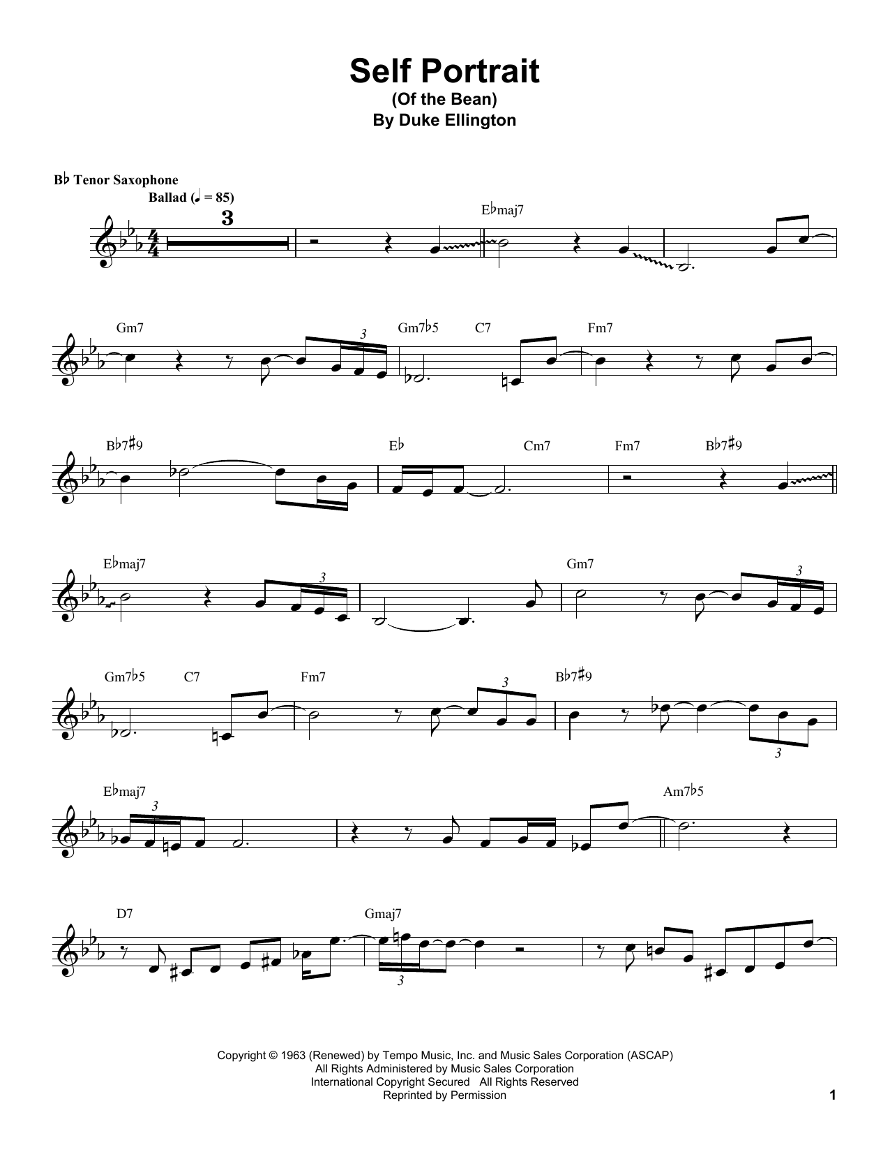 Self Portrait (Of The Bean) (Tenor Sax Transcription) von Coleman Hawkins