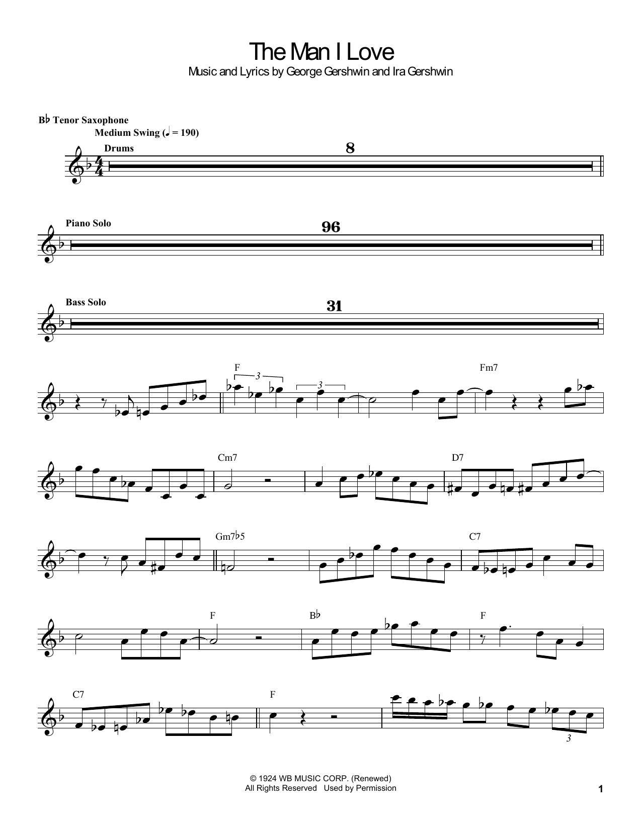 The Man I Love (Tenor Sax Transcription) von Coleman Hawkins