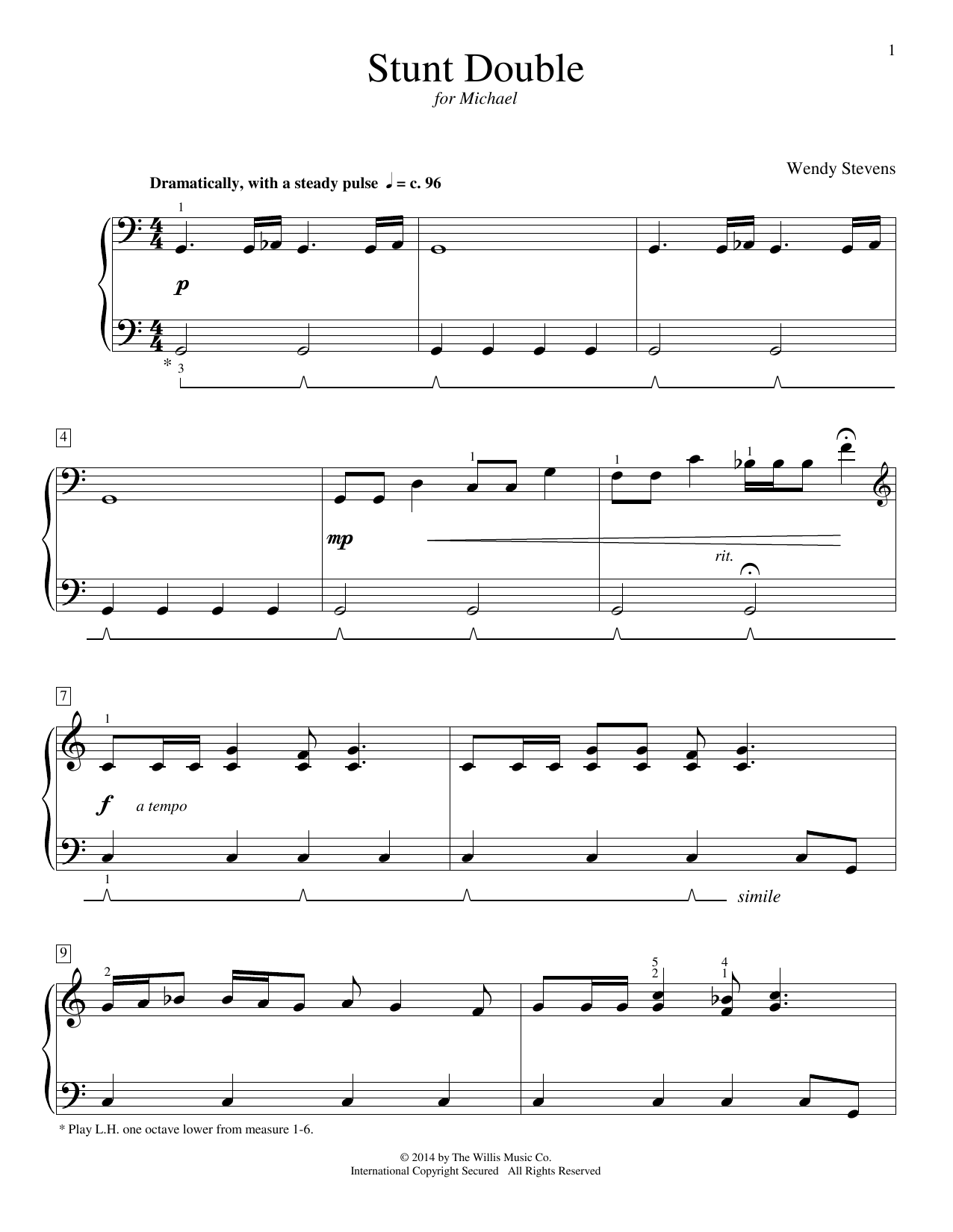 Stunt Double (Educational Piano) von Wendy Stevens