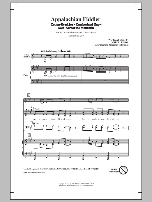 Cumberland Gap (SATB Choir) von John Purifoy