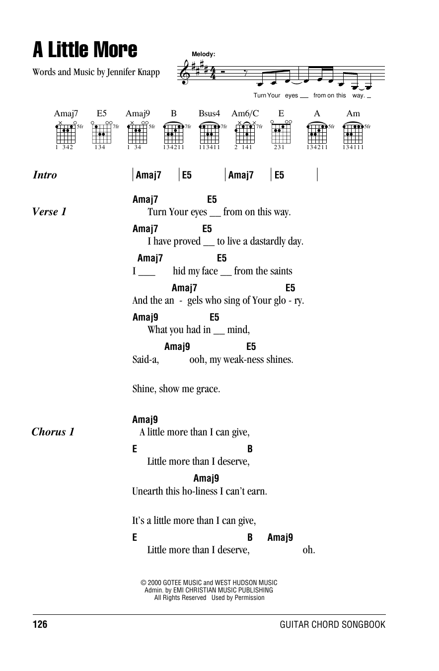 A Little More (Guitar Chords/Lyrics) von Jennifer Knapp