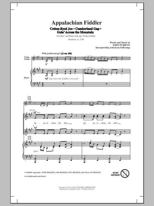 Cumberland Gap (SSA Choir) von John Purifoy