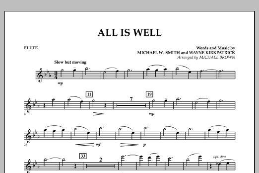 All Is Well - Flute (Concert Band) von Michael Brown