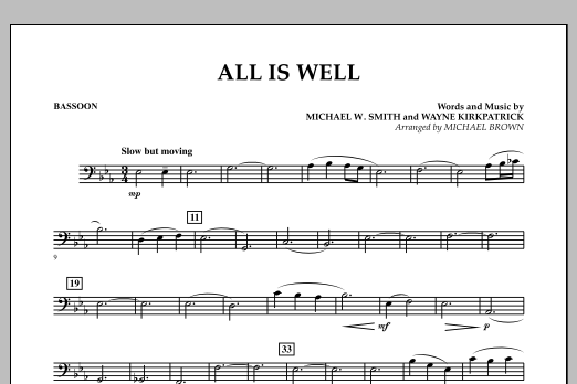All Is Well - Bassoon (Concert Band) von Michael Brown