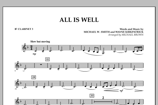 All Is Well - Bb Clarinet 3 (Concert Band) von Michael Brown