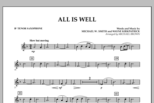 All Is Well - Bb Tenor Saxophone (Concert Band) von Michael Brown