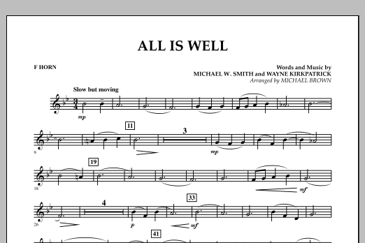 All Is Well - F Horn (Concert Band) von Michael Brown