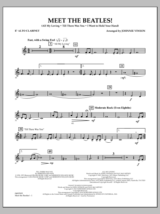 Meet the Beatles! - Eb Alto Clarinet (Concert Band) von Johnnie Vinson