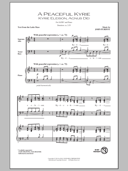 A Peaceful Kyrie (SATB Choir) von John Purifoy