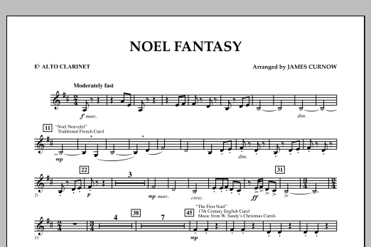 Noel Fantasy - Eb Alto Clarinet (Concert Band) von James Curnow