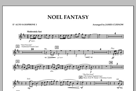 Noel Fantasy - Eb Alto Saxophone 1 (Concert Band) von James Curnow