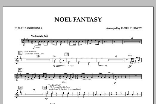 Noel Fantasy - Eb Alto Saxophone 2 (Concert Band) von James Curnow