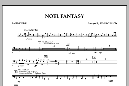 Noel Fantasy - Baritone B.C. (Concert Band) von James Curnow