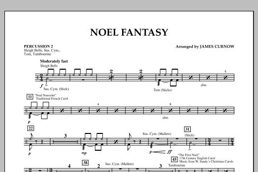 Noel Fantasy - Percussion 2 (Concert Band) von James Curnow