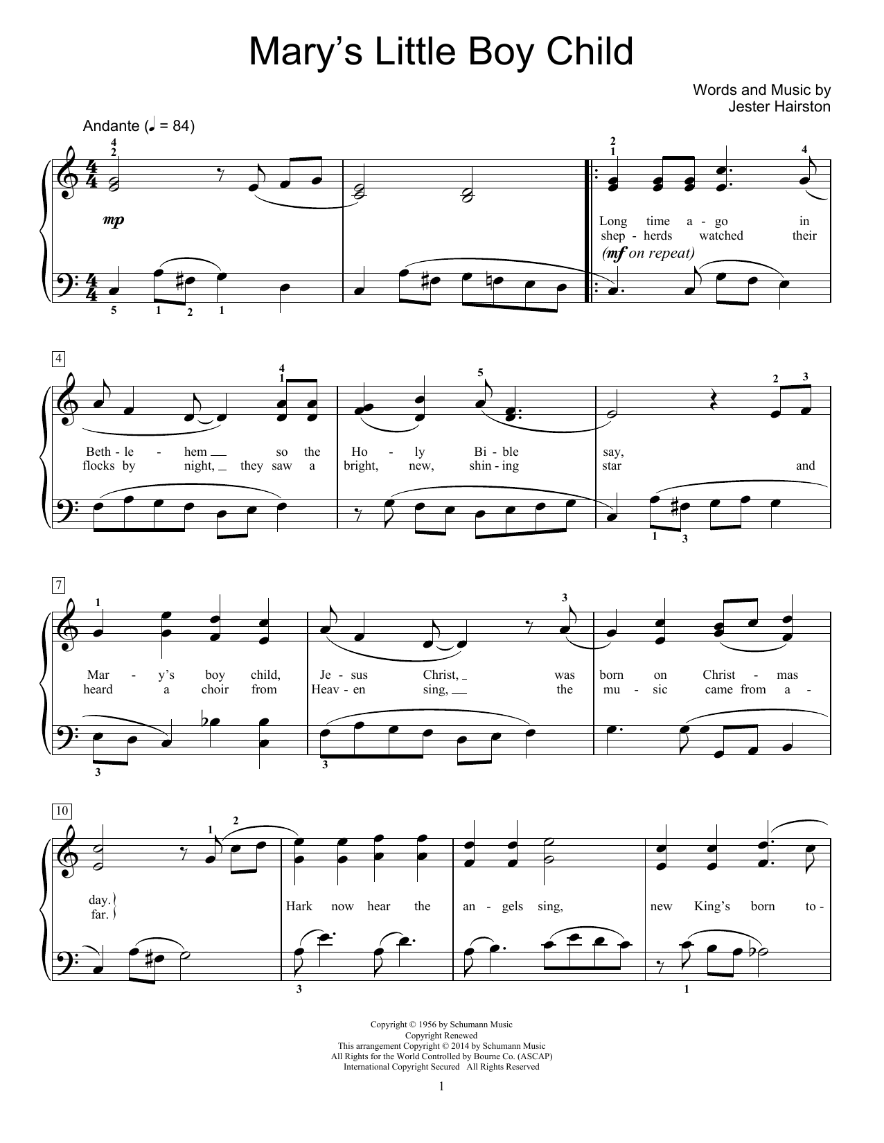 Mary's Little Boy Child (Educational Piano) von Jester Hairston