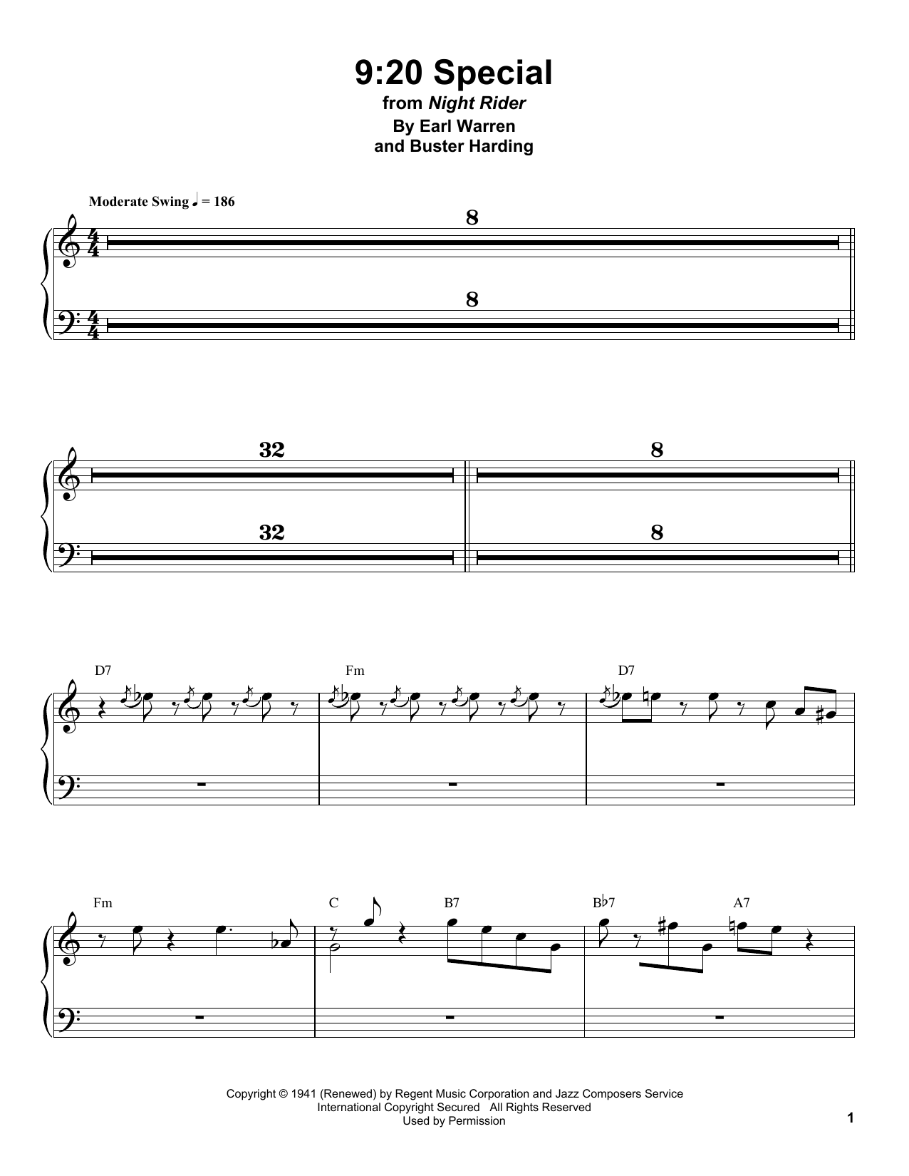 9:20 Special (Piano Transcription) von Count Basie