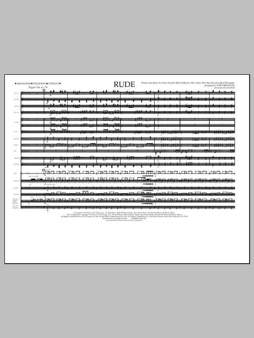 Rude - Full Score (Marching Band) von John Brennan