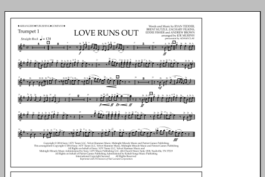 Love Runs Out - Trumpet 1 (Marching Band) von Jay Dawson