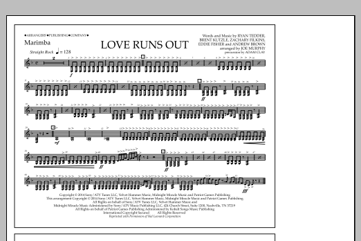 Love Runs Out - Marimba (Marching Band) von Jay Dawson