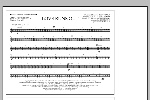 Love Runs Out - Aux. Perc. 2 (Marching Band) von Jay Dawson