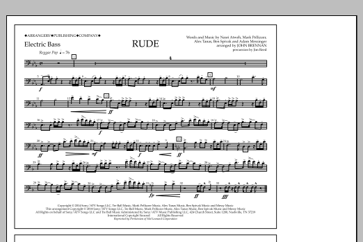 Rude - Electric Bass (Marching Band) von John Brennan