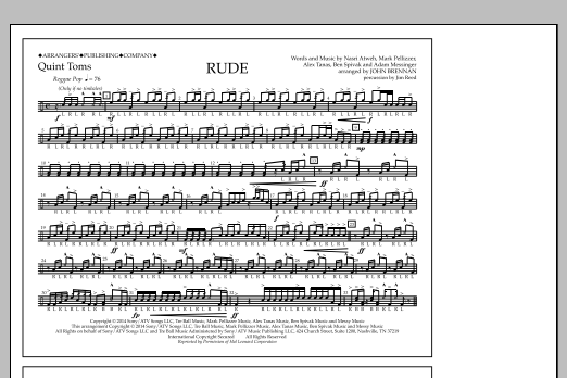 Rude - Quint-Toms (Marching Band) von John Brennan