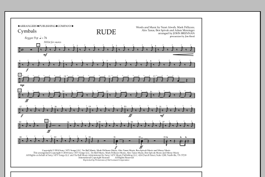 Rude - Cymbals (Marching Band) von John Brennan