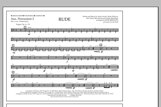 Rude - Aux. Perc. 2 (Marching Band) von John Brennan
