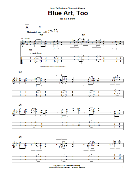 Blue Art, Too (Guitar Tab) von Tal Farlow