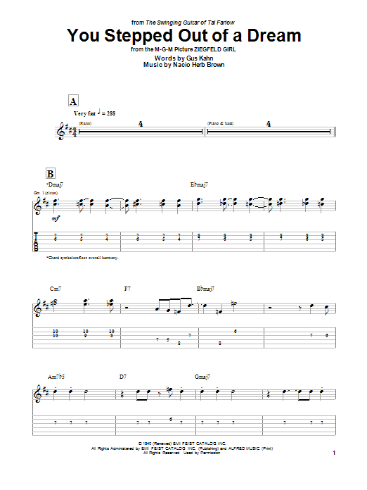 You Stepped Out Of A Dream (Guitar Tab) von Tal Farlow