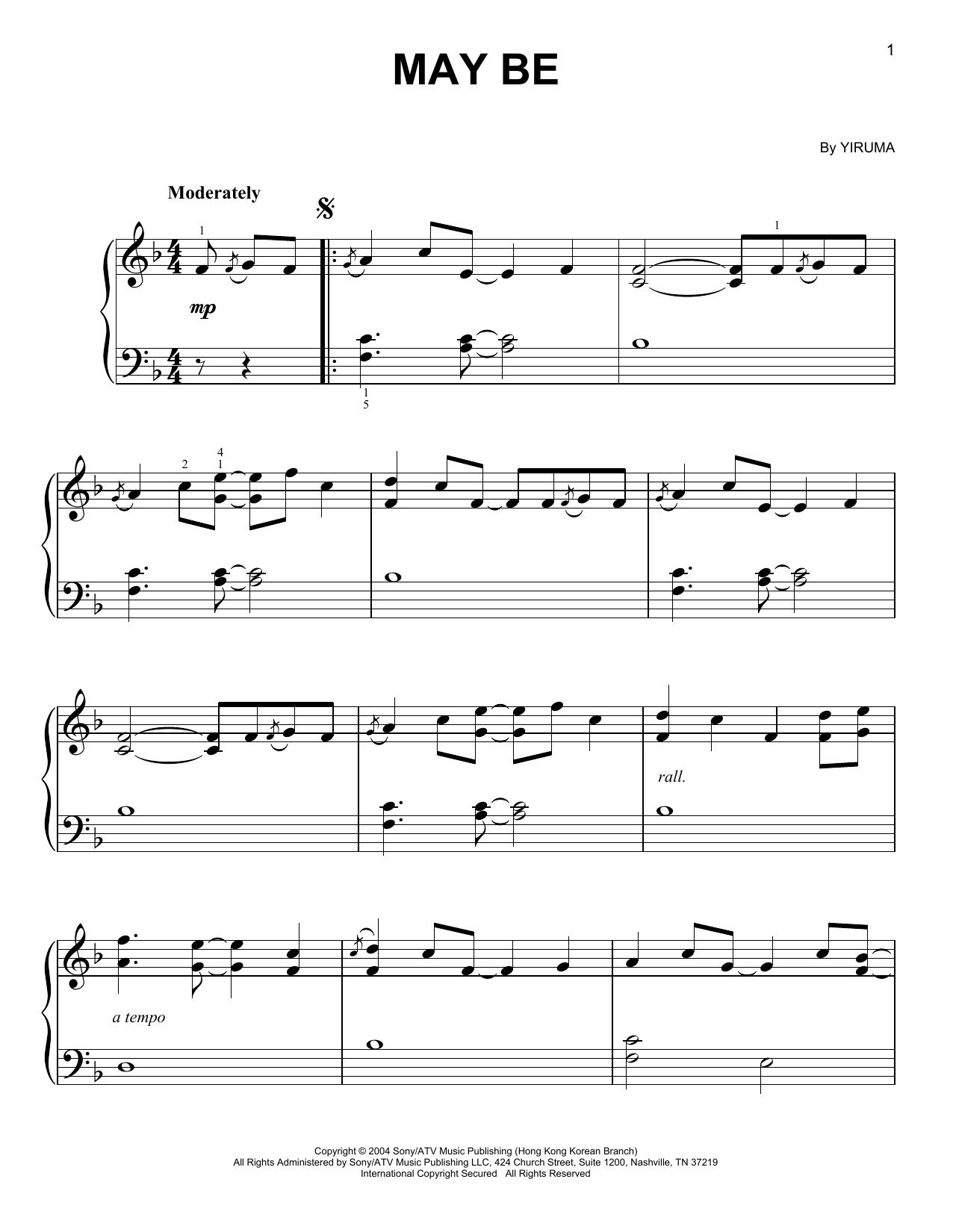 May Be (Easy Piano) von Yiruma