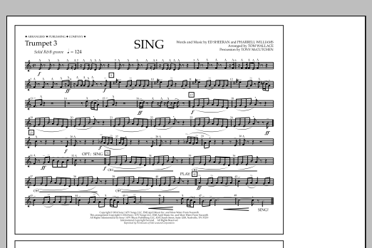 Sing - Trumpet 3 (Marching Band) von Tom Wallace