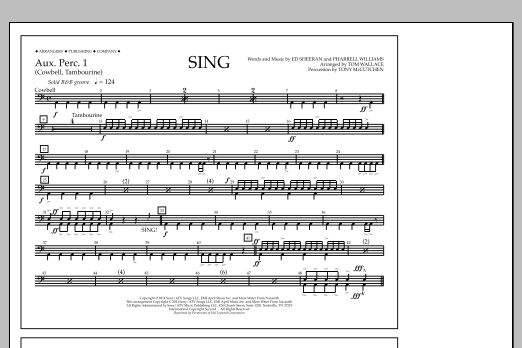 Sing - Aux. Perc. 1 (Marching Band) von Tom Wallace