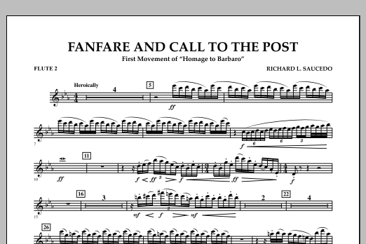 Fanfare and Call to the Post - Flute 2 (Concert Band) von Richard L. Saucedo