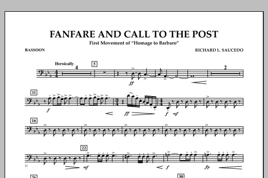 Fanfare and Call to the Post - Bassoon (Concert Band) von Richard L. Saucedo