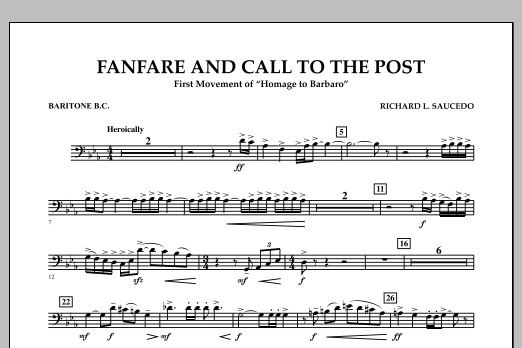 Fanfare and Call to the Post - Baritone B.C. (Concert Band) von Richard L. Saucedo