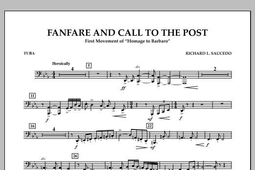 Fanfare and Call to the Post - Tuba (Concert Band) von Richard L. Saucedo