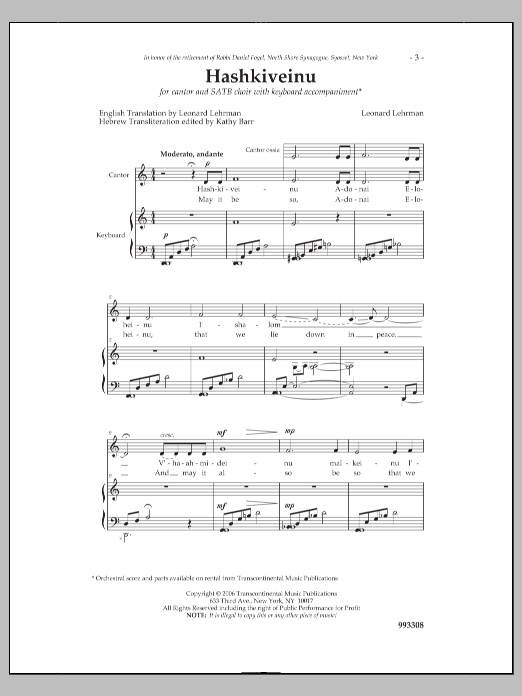  (SATB Choir) von Leonard Lehrman