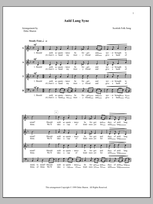 Auld Lang Syne (SATB Choir) von Deke Sharon