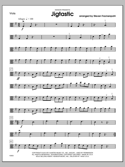 Jigtastic - Viola (Orchestra) von Steven Frackenpohl