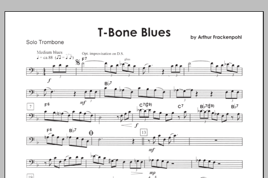 T bone Blues - Solo Trombone (Brass Solo) von Arthur Frackenpohl