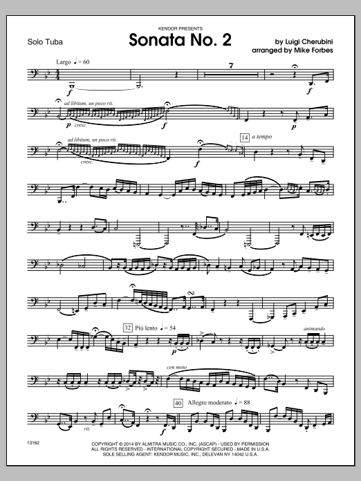 Sonata No. 2 - Solo Tuba (Brass Solo) von Michael Forbes